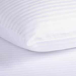Poszewka hotelowa 50 x 70 cm biała w paski o szerokości 4 mm,1 i 2 cm